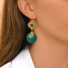 Positano Malachite Gold Statement Earrings by Satellite Paris