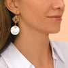 Positano Mother of Pearl Gold Statement Earrings by Satellite Paris
