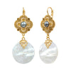 Positano Mother of Pearl Gold Statement Earrings by Satellite Paris