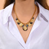 Stunning Mother of Pearl and Labradorite Gold Statement Necklace by Satellite Paris