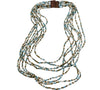 Multi-Chain Beaded Reclaimed Wood Statement Necklace from Namibia