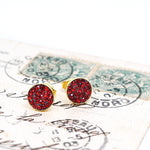 Ruby Crystal Post Earrings from Turkey