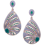 Antique-Ottoman-Inspired Emerald Jade Turkish Earrings