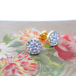 White Diamond Crystal Post Earrings from Turkey