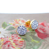 White Diamond Crystal Post Earrings from Turkey