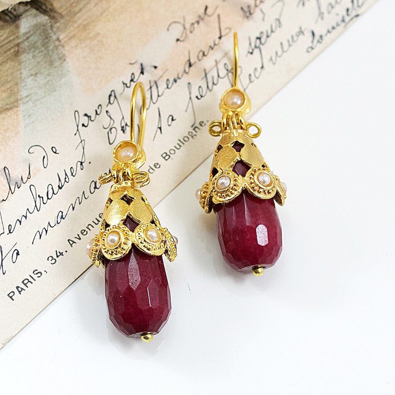 Ottoman Inspired Red Drop Earrings