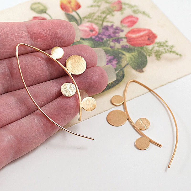 Chic Geometric Rose Gold Plated Silver Earrings