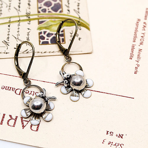 Ladybug Drop Earrings by Eric et Lydie