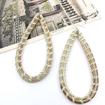 Gullah-Geechee Woven Long Tear Drop Sweetgrass Earrings