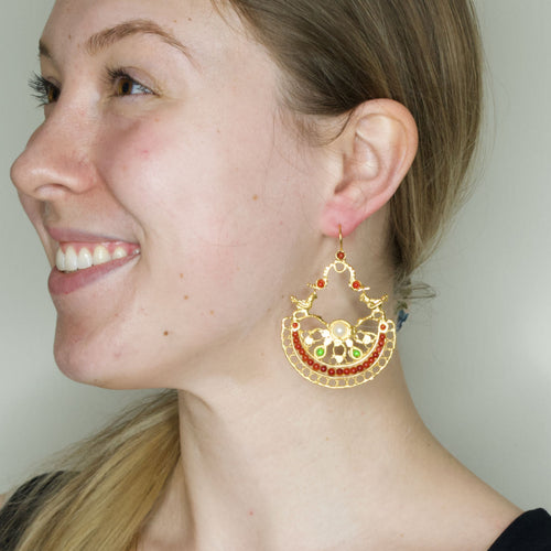 Ottoman Inspired Brass Statement Earrings