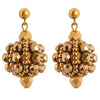 Murano Handblown Glass Bead Earrings - Gold