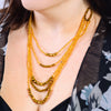 Hand Beaded Necklace - Golden Five Strand