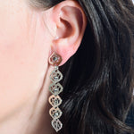 Silver Leaf Dangle Earrings by LK Designs