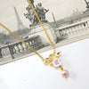 White Flower Pendant Necklace by Eric et Lydie