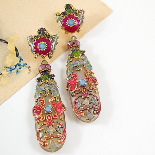 Whimsical Teardrop Pendant Earrings by DUBLOS