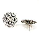 Sterling Silver Mexican Filigree Earrings with Pearls