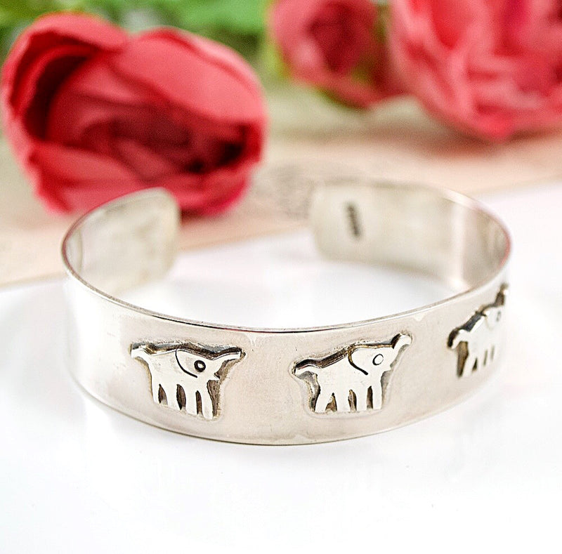 Silver Elephant Cuff