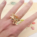 Butterfly and Floral Stackable Ring by Eric et Lydie