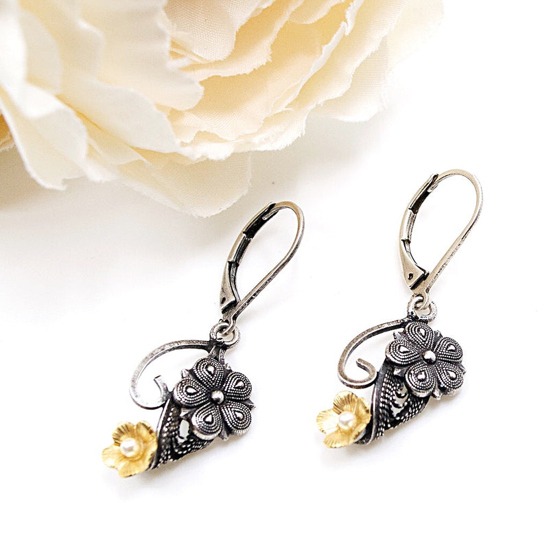 Drop Flower Earrings by Eric et Lydie