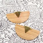 Carved Wood Pineapple Statement Earrings