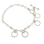Circle Charm .925 Silver Bracelet from Taxco, Mexico
