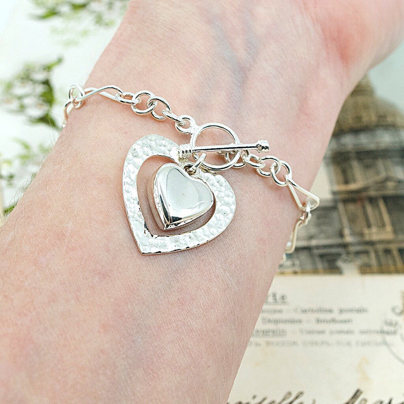 Silver Heart Bracelet from Taxco, Mexico
