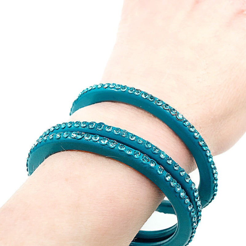 Light Blue Individual Lac Bangle - Size S/M