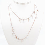Elegant Chalcedony and Rose Gold  Necklace - Long