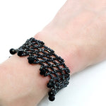 Hand Beaded Bracelet - Black and Grey