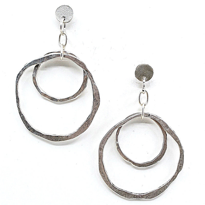 Double Circle Dangle Earrings