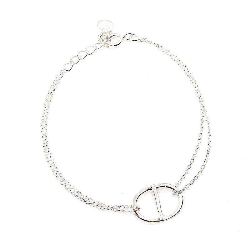 Delicate Split Circle Chain Silver Bracelet
