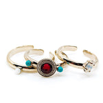 Stackable Garnet and Turquoise Rings by Satellite Paris