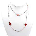 Frida Onyx Rose Gold Necklace - Long