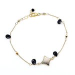 Elegant Mother of Pearl and Onyx Bracelet