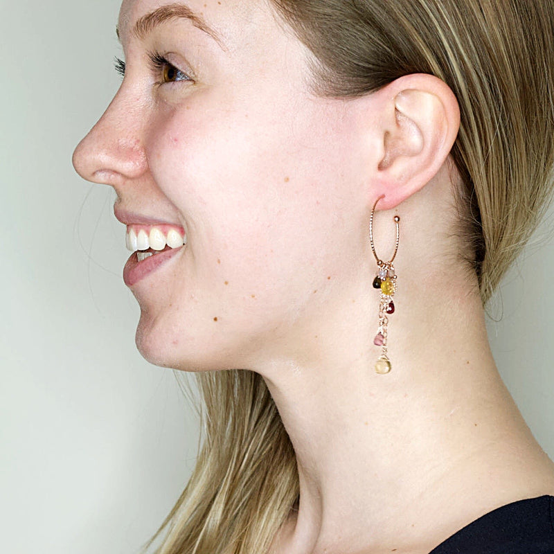 Delicate Multicolor Hoop Earrings