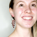 Cascading Mini Garnet Hoop Earrings