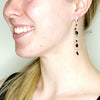 Black Spinel Chain Earrings