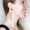 Aquamarine Dainty Chain Earrings