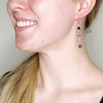 Mesmerizing Amethyst and Natural Pearl Pendant Earrings