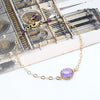 Gold Amethyst Pendant Latch Bracelet