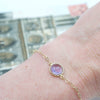 Gold Amethyst Pendant Latch Bracelet