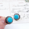 Sterling Silver Turquoise and Crystal Post Earrings