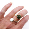 Gold Plated Adjustable Pearl Statement Ring from Turkey - Evergreen