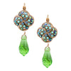 Sparkling Green Crystal Drop Earrings by AMARO