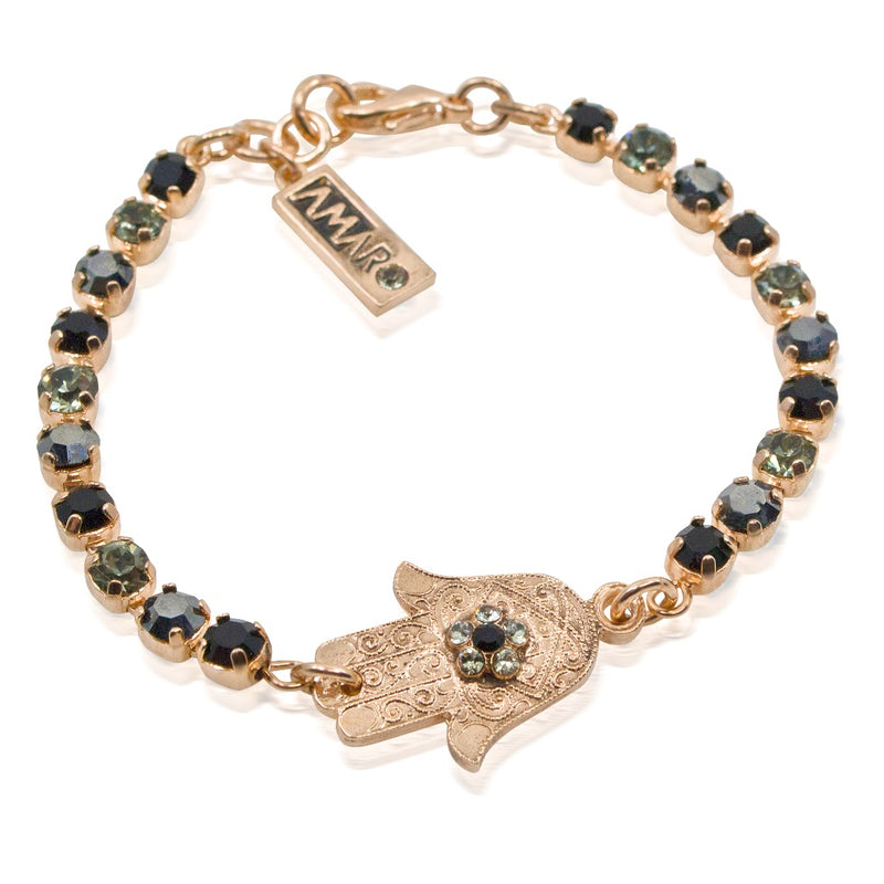 Onyx and Crystal Hamsa Bracelet by AMARO