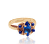 Chic Swarovski Blue and Rose Gold Adjustable Ring by AMARO