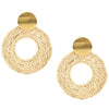 Natural Rice Fiber Circle Earrings