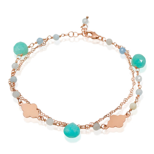 Enchanting Double Chain Afrodite Turquoise Bracelet