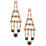 Elegant Crystal and Lace Chandelier Earrings by AMARO