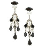 Moonstone and Onyx Chandelier Earrings by AMARO